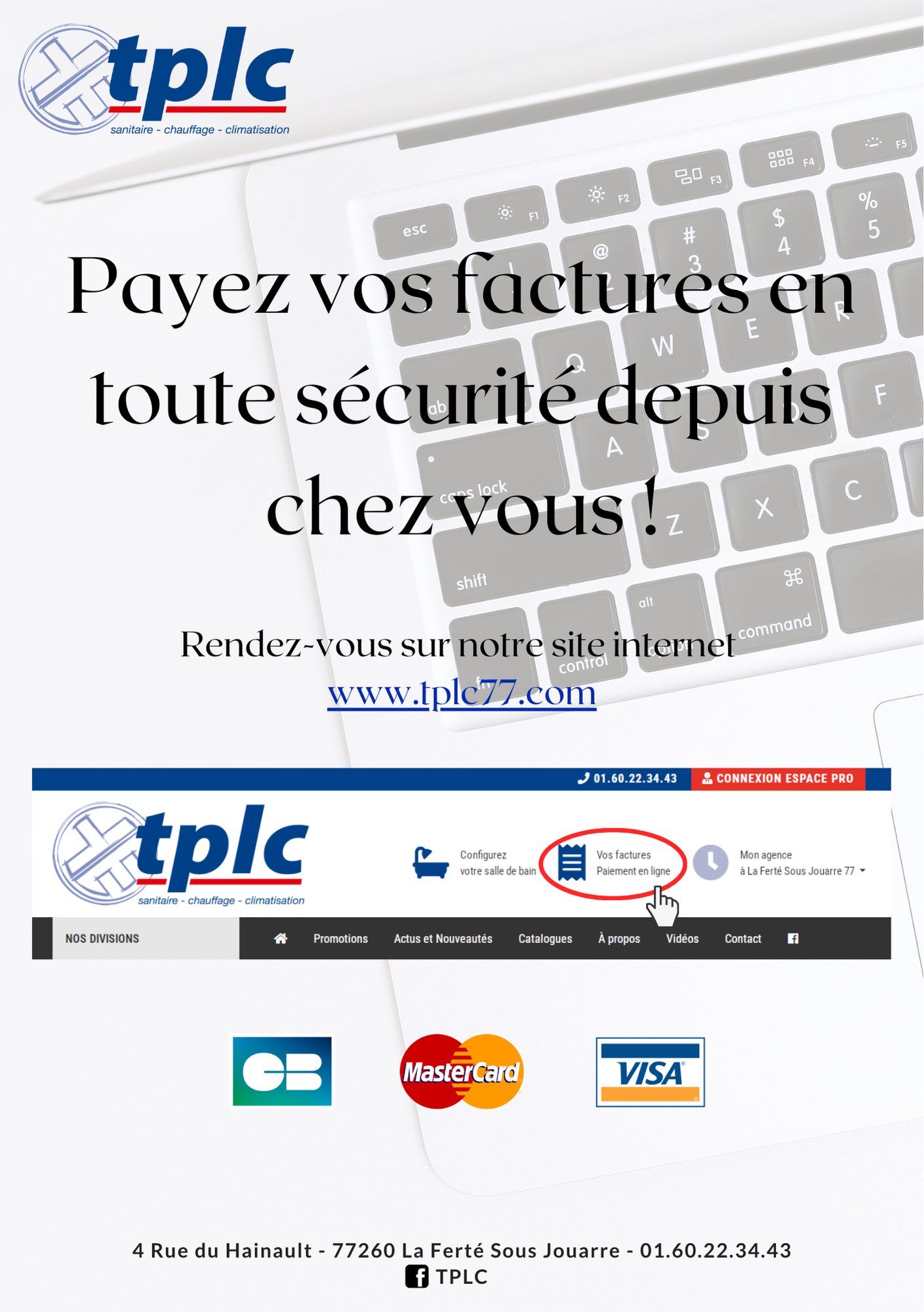 Payez vos factures en toute sécurité depuis chez vous !